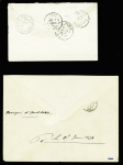 2 lettres : n°28 en paire OBL losange de points "ASNA" + CAD "Versailles assemblée NATle" (1871) et n°60 OBL losange de points "ASNA" + CAD "Versaille Assemblée NATle"