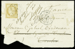 2 lettres dont 1 affr. 15c Cérès (CG n°22) OBL Corr d'Armées / HANOI 17/04/1879 + cachet rouge Indochine / Paq Fr Modane 03/06/79 signée Sinais