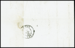 Gironde : n°3 OBL T15 Bordeaux (20 avril 1849) répété à côté sur lettre. Rare utilisation du cachet à date sur le timbre pendant la période de la grille