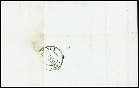 Gironde : n°3 OBL T15 Bordeaux (20 avril 1849) répété à côté sur lettre. Rare utilisation du cachet à date sur le timbre pendant la période de la grille