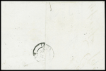 N°10 en paire OBL PC 441 + T15 Bordeaux (1852) + taxe 25 double trait sur lettre. TB