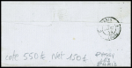 N°13 (leg touché) OBL PC 2386 bleu + T15 bleu "Passy-les-Paris (60)" (1855) sur lettre. TB