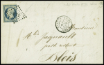 2 lettres : n°14 OBL losange de points "NP" + CAD Nantes AMB 2" (1854) et n°14 OBL losange de points "PT1" + CAD "Nantes  boite AMB 1" (1853). TB