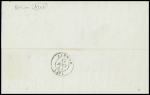 2 lettres : n°14 OBL losange de points "NP" + CAD Nantes AMB 2" (1854) et n°14 OBL losange de points "PT1" + CAD "Nantes  boite AMB 1" (1853). TB