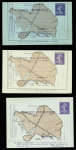 6 entiers pneus 30c violet neufs dont 3 avec plan de Marseille (sec K7 - K14 - K19). TB