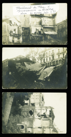 17 cartes postales photos du tremblement de terre de Mostaganem (vers 1930). TB