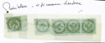 N°3, 2 pièces + n°4, 3 pièces + n°5 en paire OBL losange de points muet sur lettre de la Guadeloupe pour Lima. Sont joints 4 exemplaires du n°1 détachés