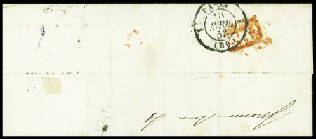N°2 15c vert OBL étoile muette seule sur lettre (1853). TB