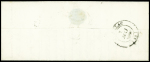 N°5 40c orange OBL grille + T15 Rodez Aveyron (1850)