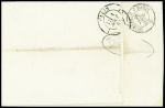 N°22 OBL GC 121 + T15 "Anzin (57)" Nord (1863) sur lettre pour Paris avec griffe rouge "Affranchissement insuffisant" + taxe 30 double trait rouge sur lettre