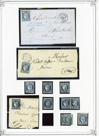 1849-1850, 3 Pages d'albums YT, de classique fort intéressante