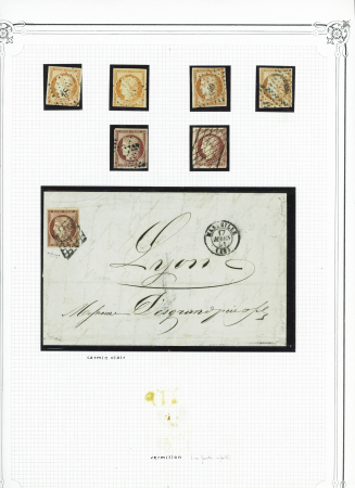 1849-1850, 3 Pages d'albums YT, de classique fort intéressante