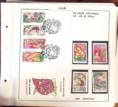 1945-1967, Sympathique collection de timbres de Laos
