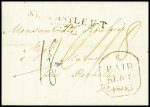 MP "Deb de la Rochelle" (52 x 3 - 1803) sur lettre de Newcastle (GB). B mais rare