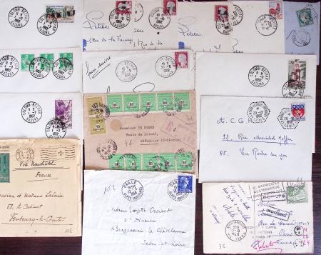 1821-1960, Lot de centaines de lettres allant de la