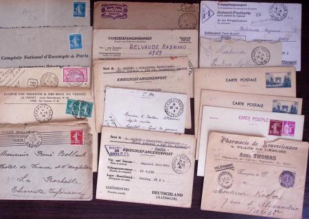 1821-1960, Lot de centaines de lettres allant de la