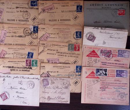 1821-1960, Lot de centaines de lettres allant de la