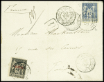 N°101 en mixte avec Levant n°4 OBL CAD "Constantinople Galata Turquie" (1900) sur lettre pour Paris