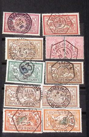 1849-1930 OBLITERATIONS, ensemble spécialisé dans 11