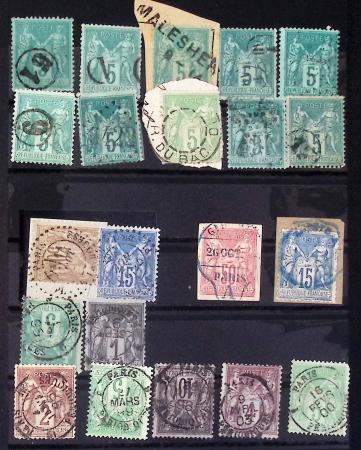 1849-1930 OBLITERATIONS, ensemble spécialisé dans 11