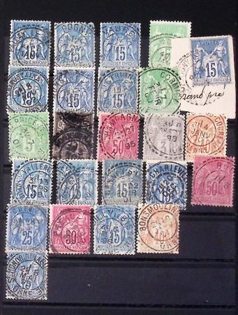 1849-1930 OBLITERATIONS, ensemble spécialisé dans 11