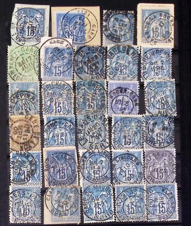 1849-1930 OBLITERATIONS, ensemble spécialisé dans 11