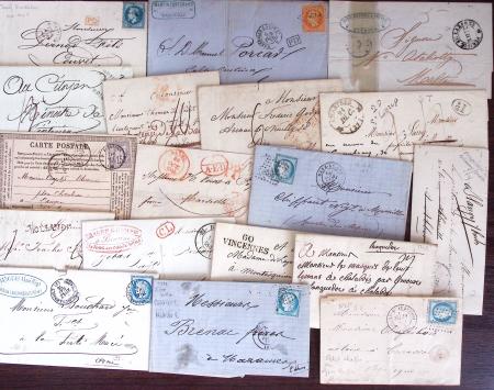 1830-1920, Lot de centaines de lettres avec une prédominance
