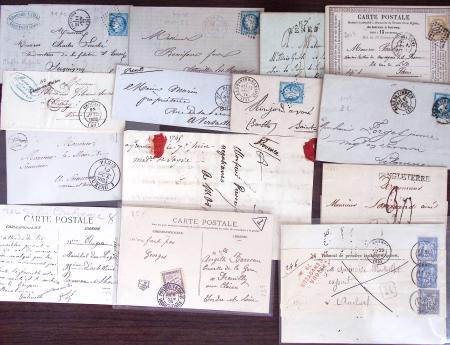 1830-1920, Lot de centaines de lettres avec une prédominance