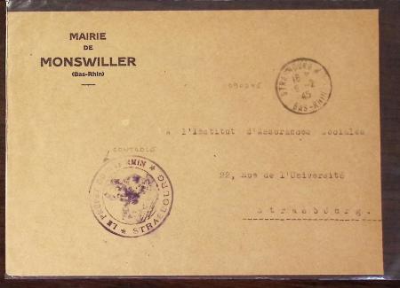 1750-1950, Environ 500 lettres majoritairement d'Alsace-Lorraine
