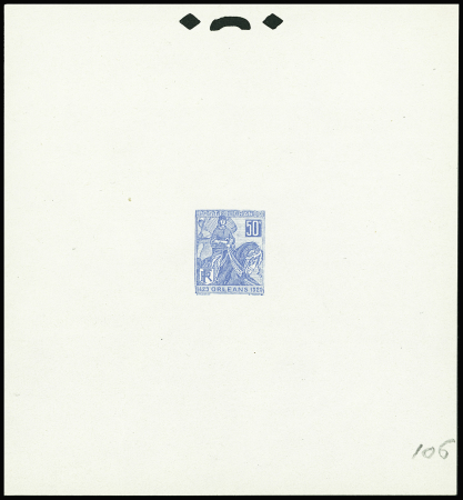 N°257 50c bleu Jeanne d'Arc, épreuve d'atelier en bleu