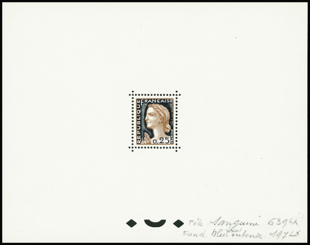 N°1263 25c Decaris, épreuve de couleur dentelée en