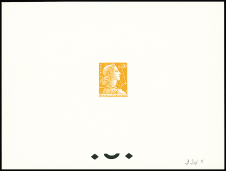 N°1009A 30c orange, Marianne de Muller, non émis, épreuve