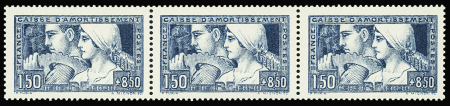 N°252 1f50 caisse d'amortissement, les 3 types se tenant,