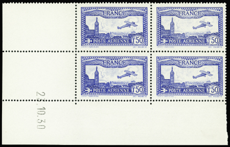 N°6b 1f50 outremer vif, avion survolant Marseille,