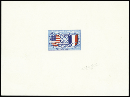 N°840 France Etats-Unis, non émis, typographié, épreuve