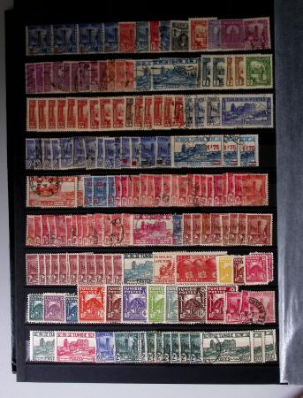 1859-1940, Ensemble de neufs et d'obl. en 19 classeurs