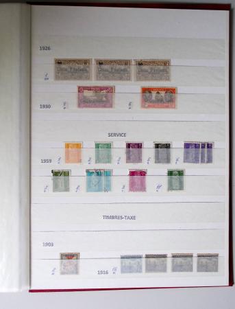 1859-1940, Ensemble de neufs et d'obl. en 19 classeurs