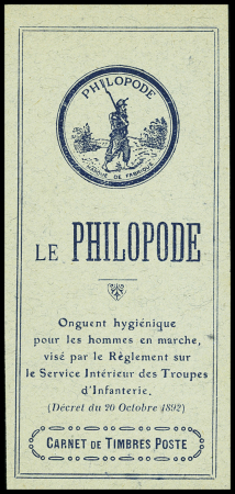 N°189-CP1 Carnet Philopode, 15c brun, couverture C,