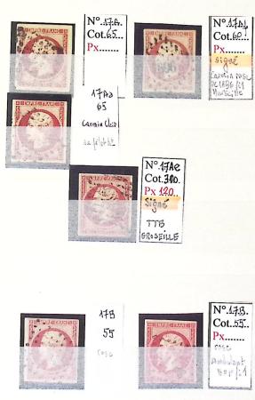1849-1876, Lot de classiques de France, avec N°2 ST,