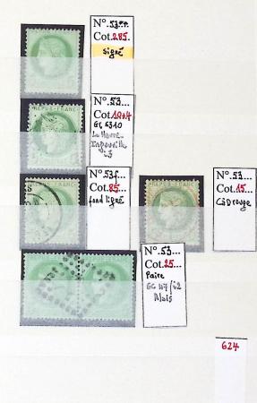 1849-1876, Lot de classiques de France, avec N°2 ST,