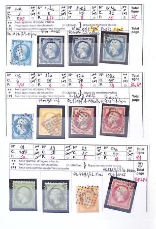 1849-1876, Lot de classiques de France, avec N°2 ST,
