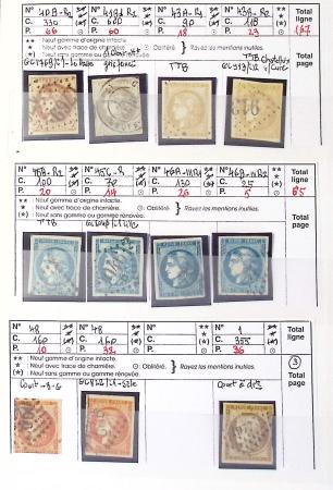 1849-1876, Lot de classiques de France, avec N°2 ST,