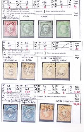 1849-1876, Lot de classiques de France, avec N°2 ST,