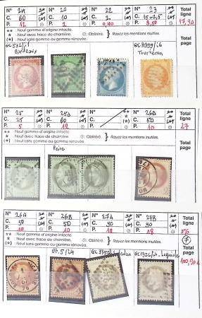 1849-1876, Lot de classiques de France, avec N°2 ST,