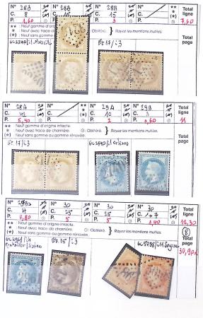 1849-1876, Lot de classiques de France, avec N°2 ST,