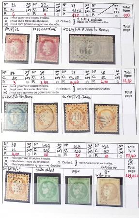 1849-1876, Lot de classiques de France, avec N°2 ST,