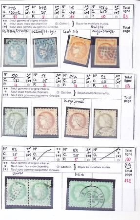 1849-1876, Lot de classiques de France, avec N°2 ST,