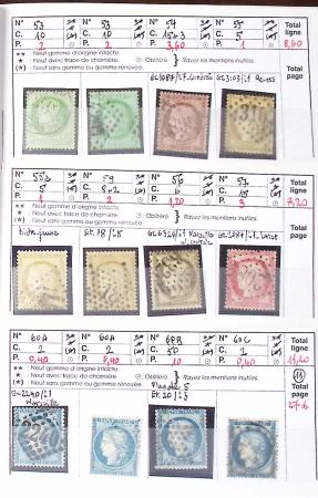 1849-1876, Lot de classiques de France, avec N°2 ST,