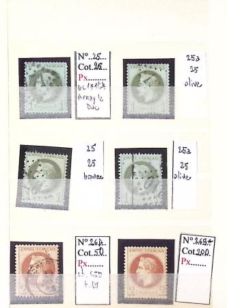 1849-1876, Lot de classiques de France, avec N°2 ST,