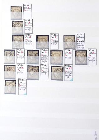 1849-1876, Lot de classiques de France, avec N°2 ST,